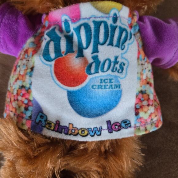 Dippin Dots Rainbow Ice Plush Bear Goffa Purple Nose Advertising Stuffed Animal - Picture 2 of 11